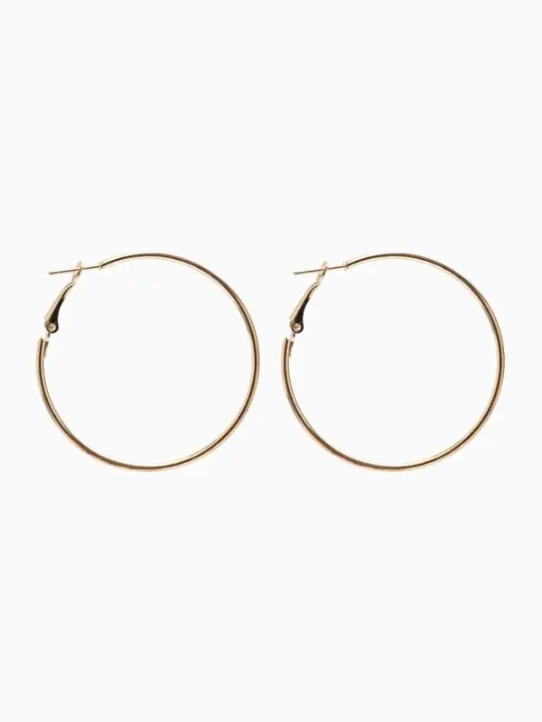 Серьги кольца QF &laquo;Классика&raquo;, d=5 см, цвет золото