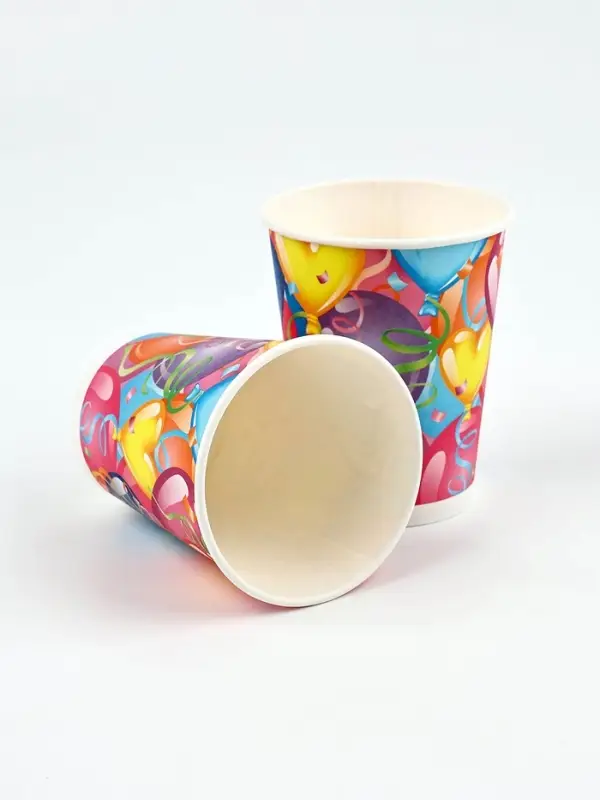 Стаканы бумажные Праздничное настроение 200мл 6шт