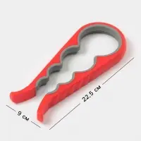 Многофункциональная открывашка для банок и бутылок, 22.5&times;9&times;2 см, красный