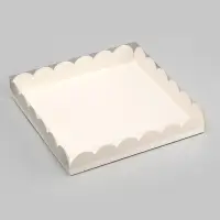 Коробка для печенья, белая, 25&times;25&times;4 см