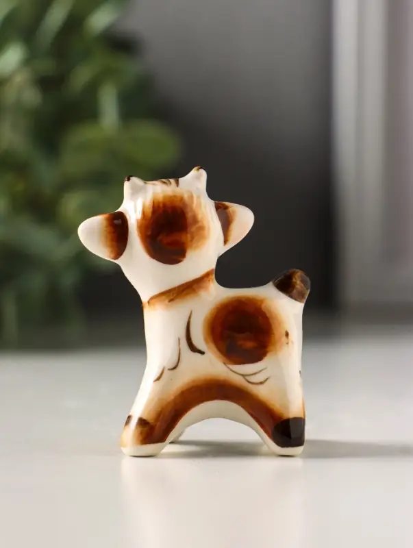 Фигурка фарфор &laquo;Сеня козлёнок&raquo;, 5.5 см, гжель цветная, МИКС