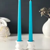 Набор свечей античных, 2,3х 24,5 см, 5 ч, 55 г, 2 штуки, синий