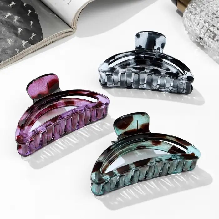 Крабик для волос &laquo;Леопардовый принт&raquo;, овал, 9 см, МИКС