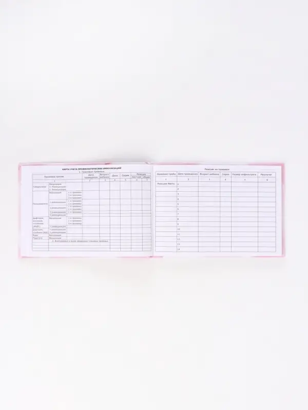 Медицинская карта А5, 160 стр. в тв. Обл. Форма 112/у "Розовый"