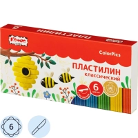 Пластилин клас. Комус Класс (№1 School) ColorPics набор 6цв 120г со стеком