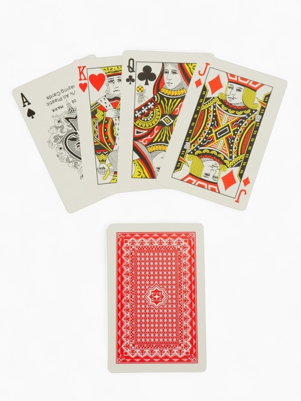 Карты игральные пластиковые 54 шт Карты игральные пластиковые 54 шт "Покер", 25 мкм, карта 5.5 х 8.5 см, набор 2 колоды