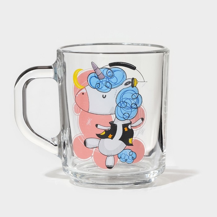Кружка «Верные друзья», стеклянная, 200 мл, рисунок МИКС