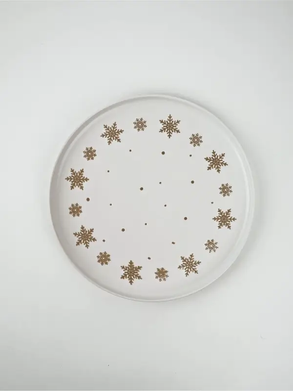 Блюдо новогоднее &laquo;Снежная сказка&raquo;, d=27.3 см, ручная работа