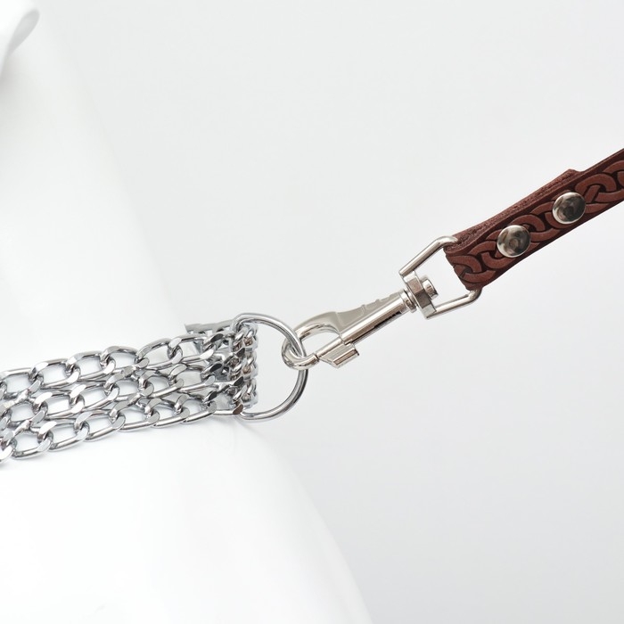 Ошейник металлический плетённый с вставкой из нейлона, 60 см х 3 мм Ошейник металлический плетённый с вставкой из нейлона, 60 см х 3 мм