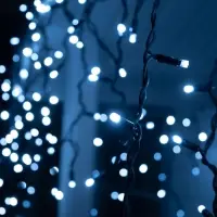 Гирлянда &laquo;Бахрома&raquo; 3&times;0.9 м, IP65, УМС, тёмная нить каучук, 144 LED, свечение белое, 220 В