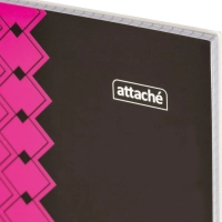 Бизнес-тетрадь А4 60л Attache Персия Фукс/Черн клет, 65г, греб, ВД-лак