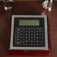 Набор настольный 7 в 1, (карандашница с часами, визитница, глобус, подставка, калька, подставка для мелочей)