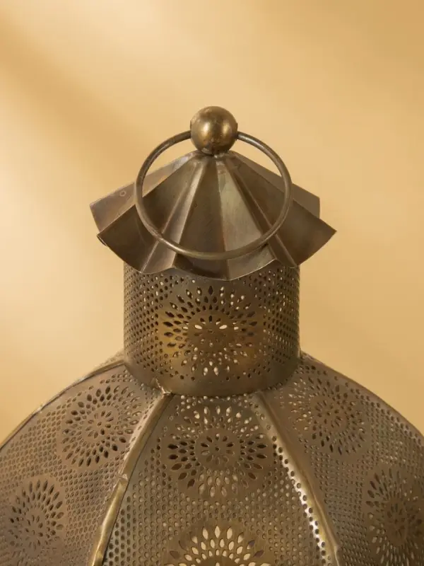 Подсвечник фонарь "Золотой шатёр" железо 20х20х42 см