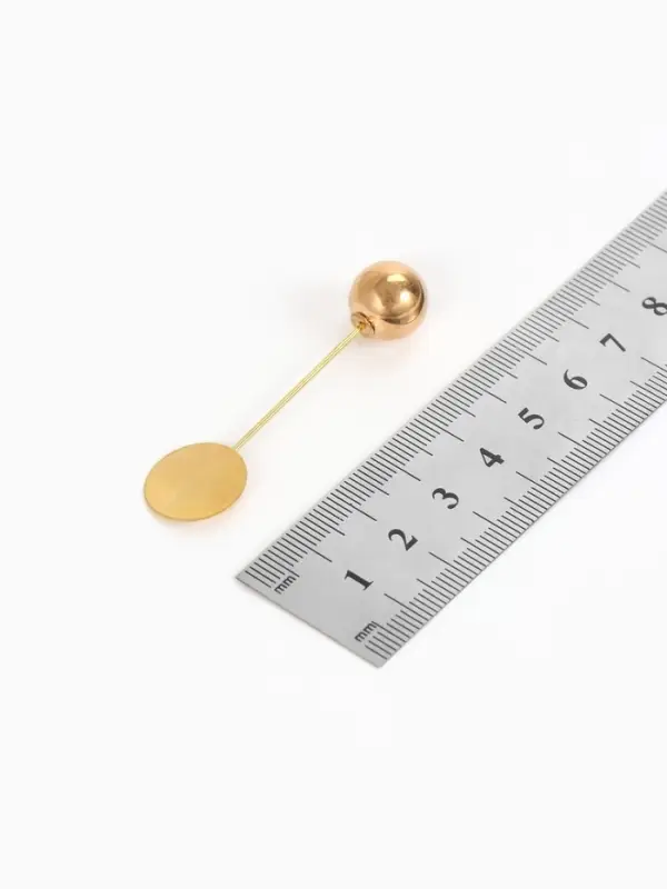 Основа &laquo;Брошь-игла&raquo; с шариком d=1.2 см (набор 5 шт.), L=5 см, площадка 1.5 см, цвет золото