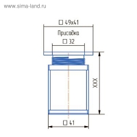 Опора регулируемая, квадратная, H 150 мм, цвет матовый хром