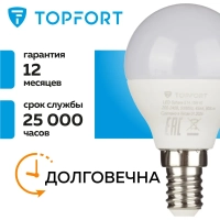 Лампа светодиодная Topfort E14 10W 4000K шар