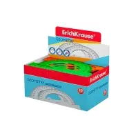 Транспортир 10см 180°, ErichKrause "Neon Solid", пластик, непрозрачный, коробка-дисплей, МИКС