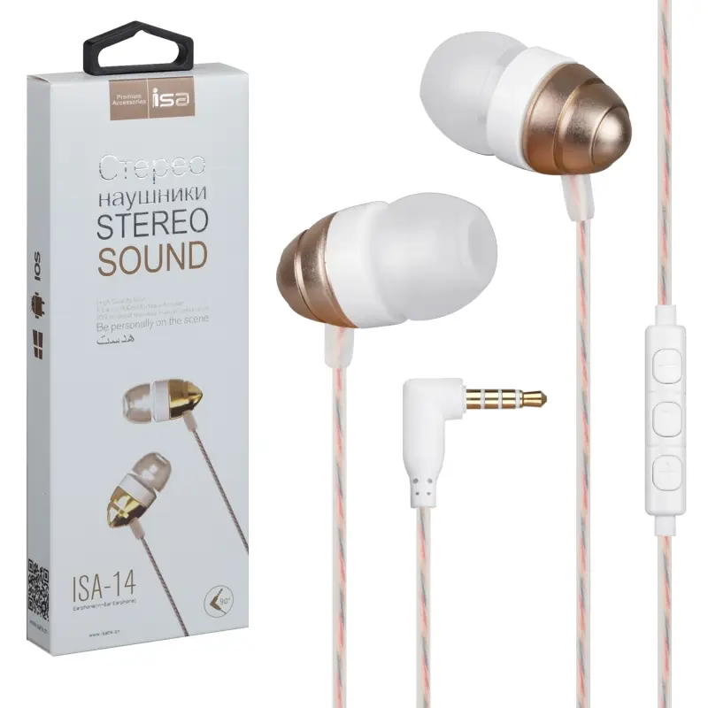 Наушники ISA-14 Кнопка ответа + микрофон ISA Наушники ISA-14 Кнопка ответа + микрофон ISA