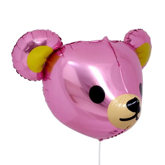 Воздушный шар фольгированный 23 Воздушный шар фольгированный 23" «Голова мишки», фигура, розовый