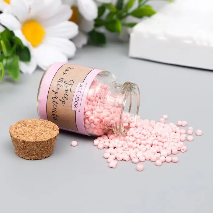 Бисер круглый 12/0 в бутылочке  Бисер круглый 12/0 в бутылочке "Телесный" 20 гр