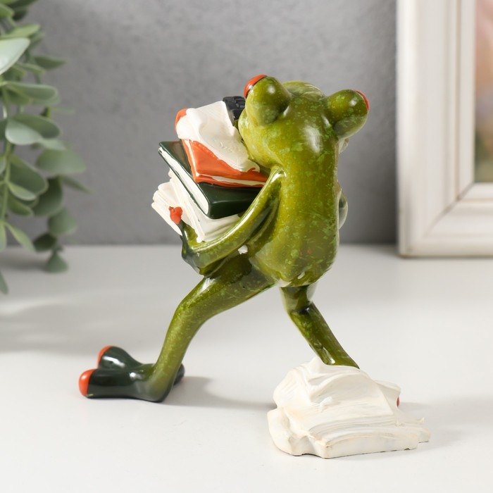 Сувенир полистоун лак Сувенир полистоун лак "Лягуха - Бухгалтер" 11х13х5,5 см