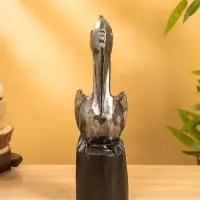 Сувенир интерьерный "Пеликан" 10х10х33 см, дерево, цв. серебро