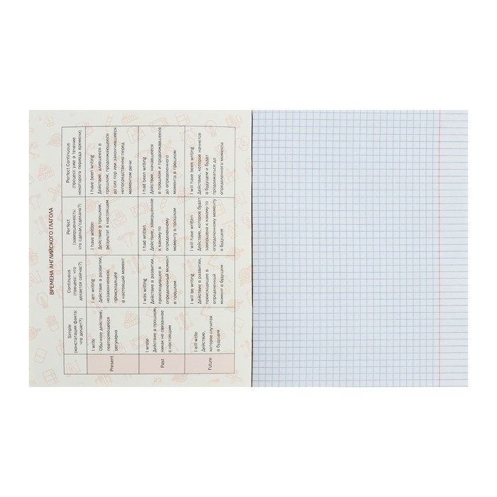 Тетрадь предметная Calligrata TOP "Анимэ", 48 листов в клетку Английский язык, со справочным материалом, обложка мелованный картон, блок офсет