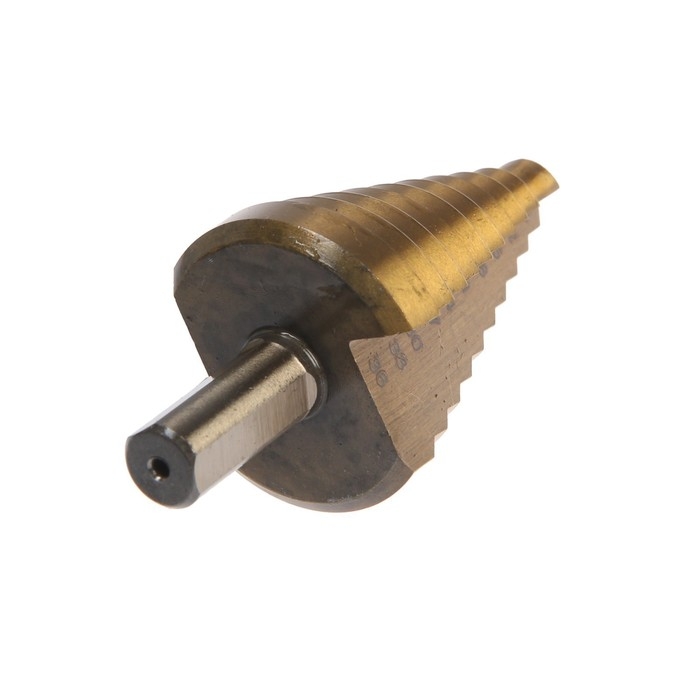 Сверло ступенчатое ТУНДРА, HSS, TiN, трехгранный хвостовик, 9 - 36 мм Сверло ступенчатое ТУНДРА, HSS, TiN, трехгранный хвостовик, 9 - 36 мм