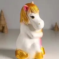 Копилка "Лошадь с сердцем" 23 см, белый с золотом Копилка "Лошадь с сердцем" 23 см, белый с золотом