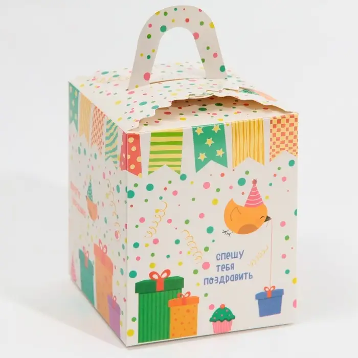 Коробка для капкейков, кондитерская упаковка, 1 ячейка «Сладость в радость», 9 х 9 х 11 см Коробка для капкейков, кондитерская упаковка, 1 ячейка «Сладость в радость», 9 х 9 х 11 см