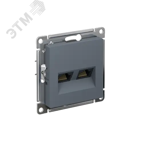 Розетка ATLASDESIGN двойная компьютерная RJ45+RJ45 категория 5E механизм грифель