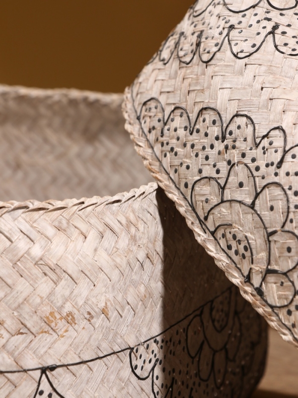 Корзинка плетеная "Бонтанг" бамбук 30х30х18,5 см, светлая