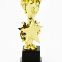 Кубок 193, наградная фигура, золото, подставка пластик, 23 см