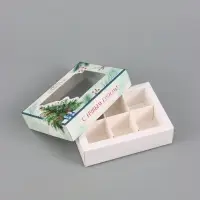 Коробка для 6 конфет &laquo;Уютная ёлочка&raquo;, 13.5&times;9.8&times;3.8 см