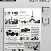 Пакет &laquo;Газета&raquo;, полиэтиленовый с вырубной ручкой, 50&times;60 см, 100 мкм