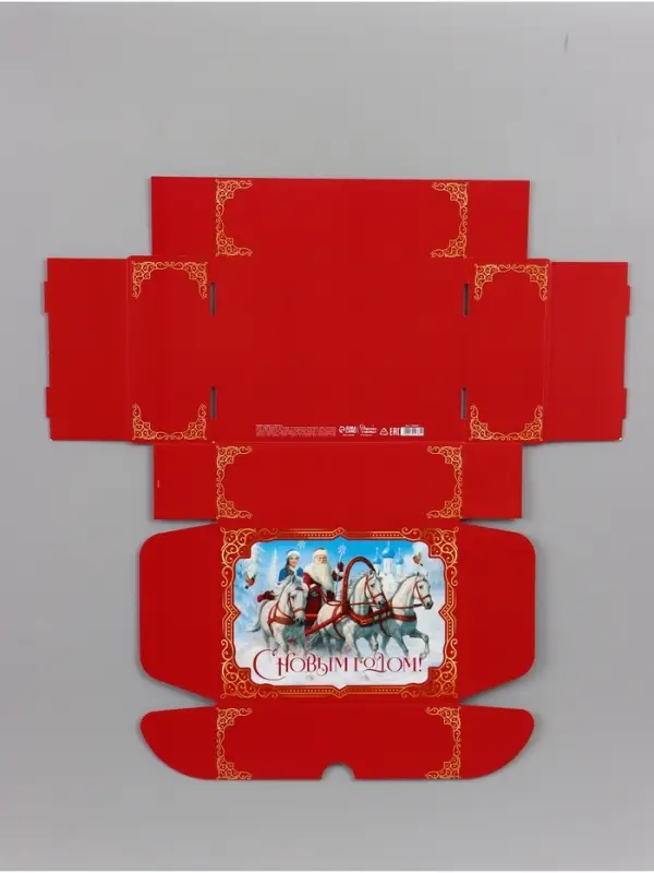 Коробка подарочная, самосборная &laquo;Красная сказка&raquo;,30.7&times;22&times;9.5 см