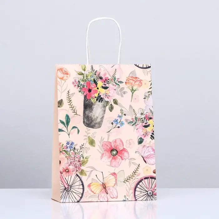 Пакет крафт Пакет крафт "Нежность", 18 х 8 х 25 см, 80 г/м2