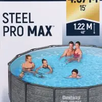 Бассейн каркасный Steel Pro Max, 457&times;122 см, круглый, цвет графит, 561PH Bestway