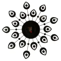 Часы настенные интерьерные &laquo;Чёрные лепестки&raquo;, серия: Ажур, бесшумные, плавный ход, 47&times;47 см, d=15 см, от батарейки 1&times;АА