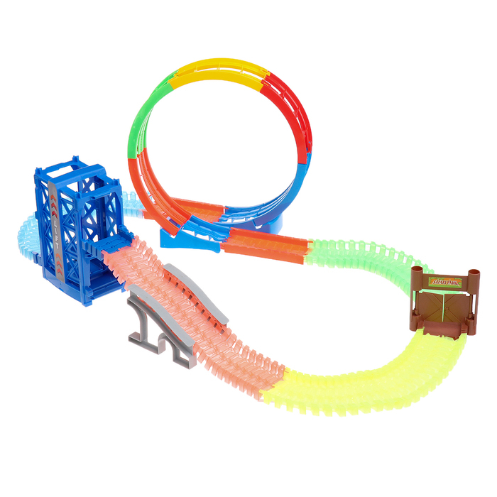 Автотрек «Магический Трек», гибкий, светится в темноте, 133 детали, лифт, мёртвая петля Автотрек «Магический Трек», гибкий, светится в темноте, 133 детали, лифт, мёртвая петля