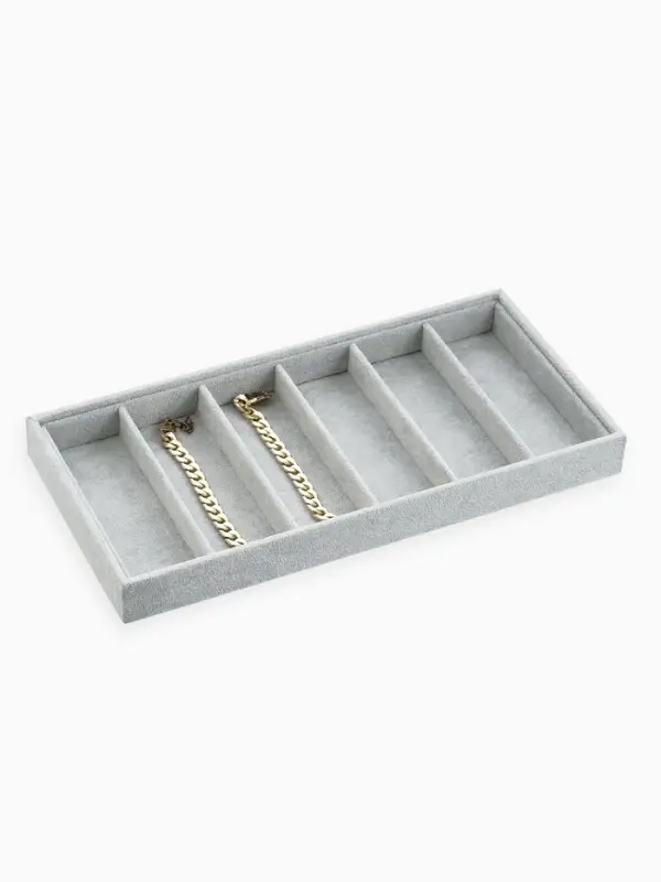 Подставка для украшений QF, 6 ячеек, 38&times;18.5&times;3.5 см, серая