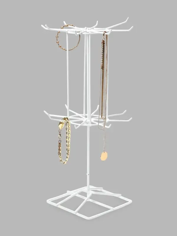 Вертушка, 2 яруса по 8 крючков, 13&times;13&times;40 см, белая