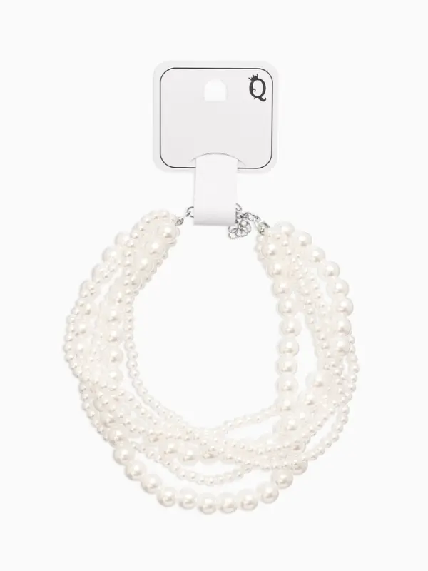 Обвес на штаны  Обвес на штаны "Бусины жемчужные", цвет белый в серебре 25+удл