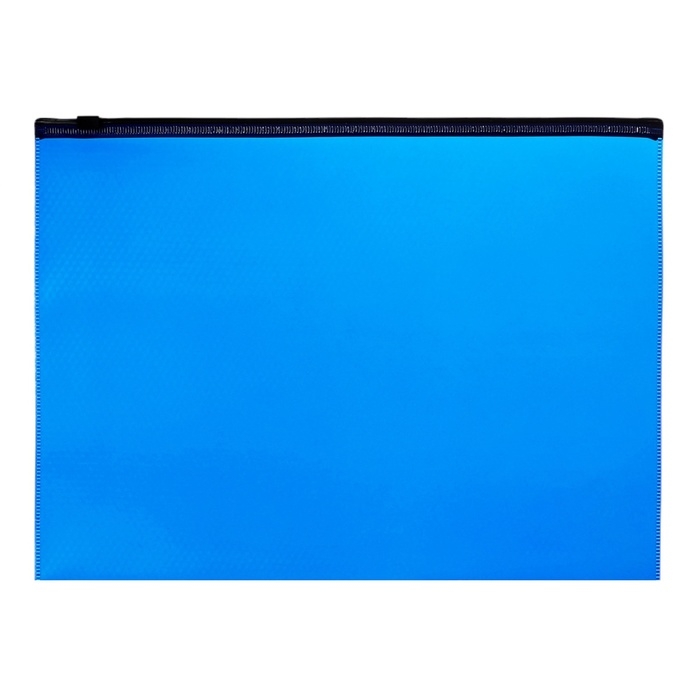 Папка-конверт на ZIP-молнии, А4, 180 мкм, ErichKrause Папка-конверт на ZIP-молнии, А4, 180 мкм, ErichKrause "Diamond Total Black", полупрозрачная, тиснение, синяя