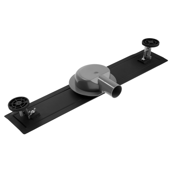 Трап ZEIN engr, c флaнцeм свободного вращ 360°, 7*50 см, d=40/50 мм, нерж сталь, черный