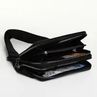 Сумка мужская на плечо TEXTURA, портмоне - клатч, чёрная