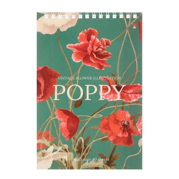 Блокнот А5, 40 листов на гребне Блокнот А5, 40 листов на гребне "Цветы" Паттерн, обложка ламинированный картон, блок 55 г/м2, МИКС