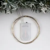 Гирлянда &laquo;Нить&raquo; 2 м роса, IP20, серебристая нить, 20 LED, батарейки CR2032&times;2 (в комплекте), свечение мульти