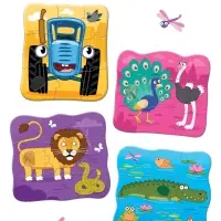 Макси - пазлы с тактильными вставками &laquo;Животные&raquo;, 36 деталей, Синий трактор