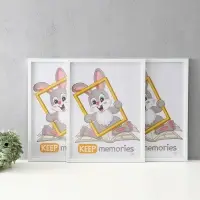 Фоторамка "Формат" 30х40 см, набор 3 шт, (пластиковый экран), белый